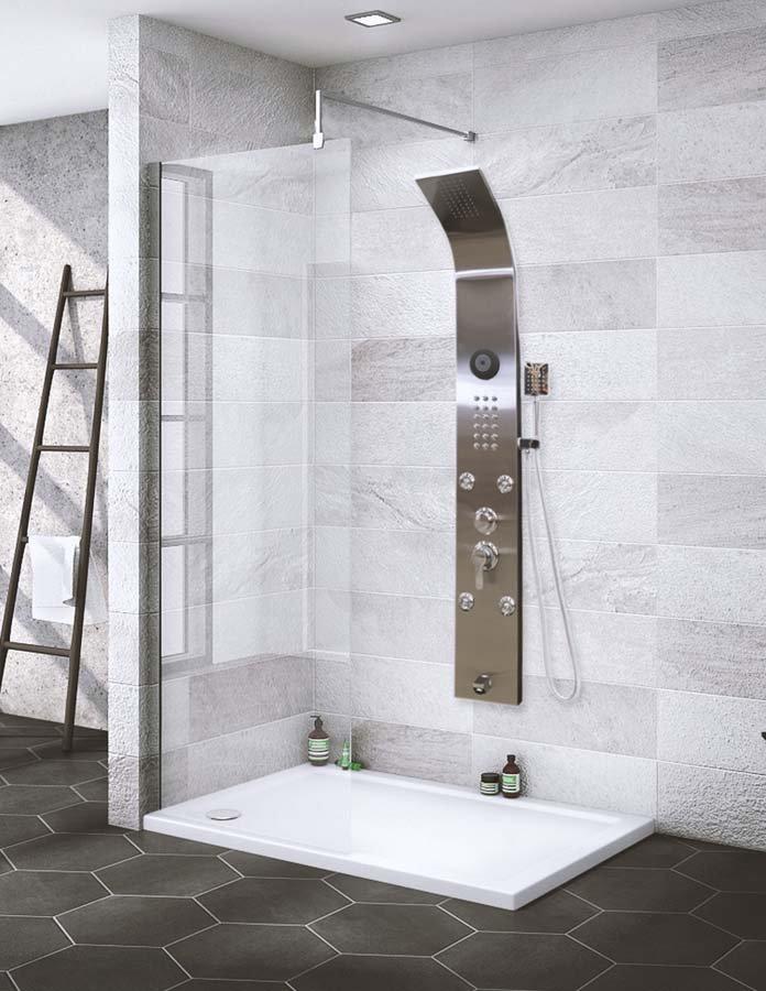 Regadera Vertical Curazao con Hidromasaje y Bocina Bluetooth