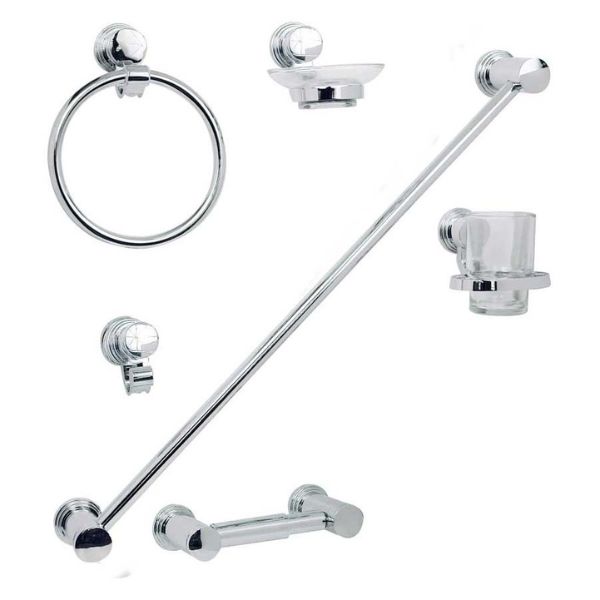 Juego de Accesorios Para Baño Cromado Corinto JE12C